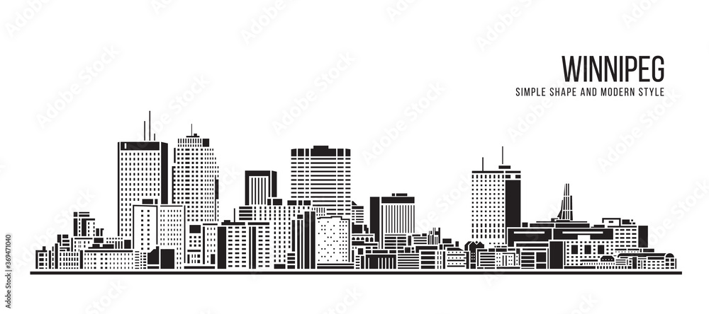 Cityscape Building Abstract Simple shape and modern style art Vector design - Winnipeg city