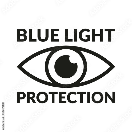 Blue light protection eye outline icon symbol