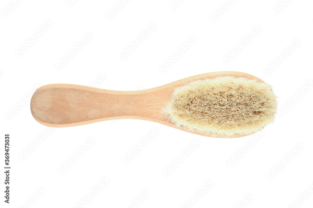 eco wooden spa brush on isolated background eco wooden spa brush on isolated background