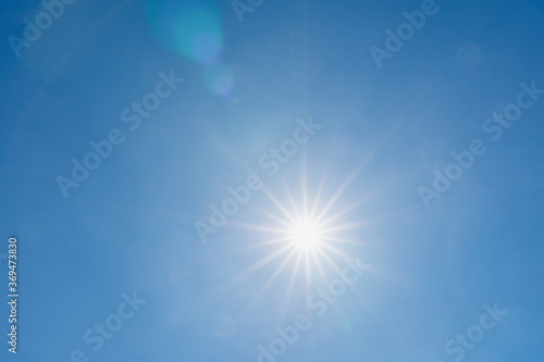 sun shines in the blue sky not with cloud
