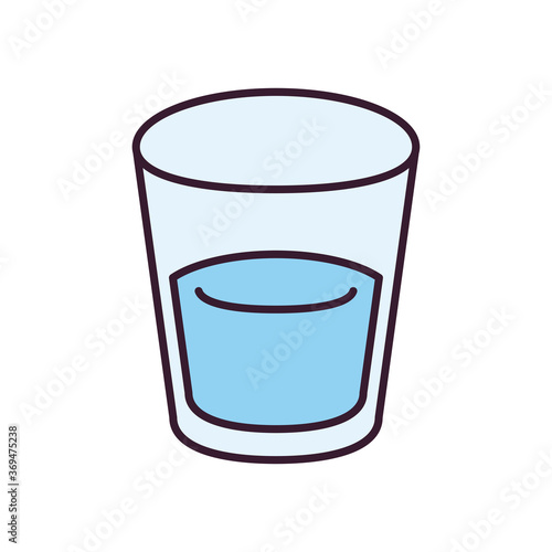 water glasss line and fill style icon vector design