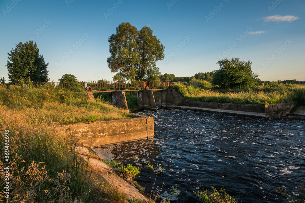 Dam over the Liwiec river near Siedlce, Masovia, Poland