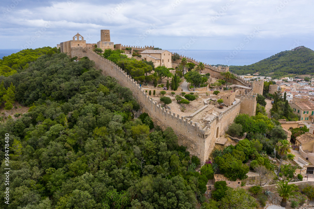 the castle and town of Capdepera Mallorca