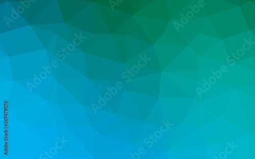 Light Blue, Green vector triangle mosaic cover. A vague abstract illustration with gradient. The best triangular design for your business.