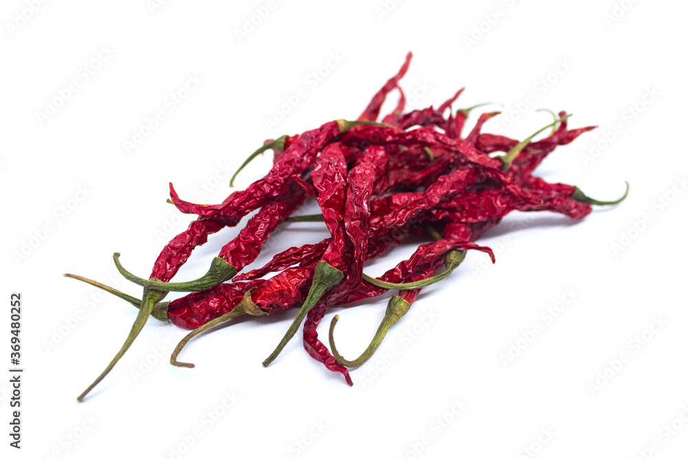 Fototapeta premium Red hot chilli peppers isolated white