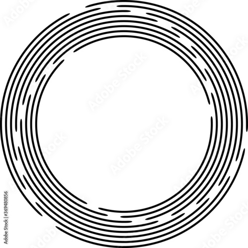 Lines in Circle Form for comic books . Explosion background . Vector Illustration .Technology round Logo . Circular Design element . Abstract Geometric shape . Sunburst .