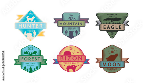 Collection Badges Animals and Nature Set Logo