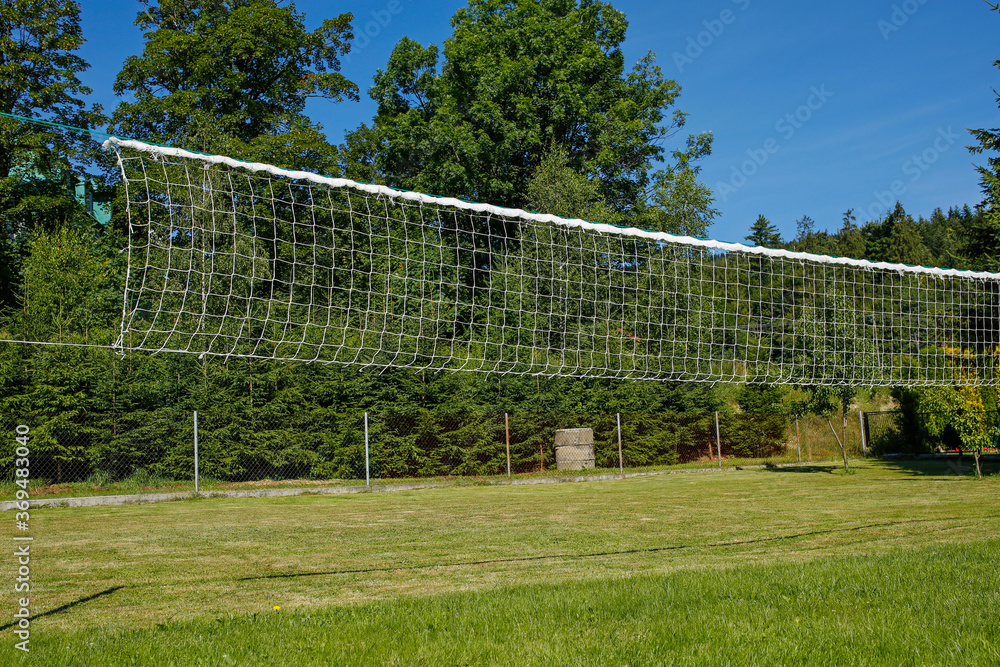 volleyball net in the garden