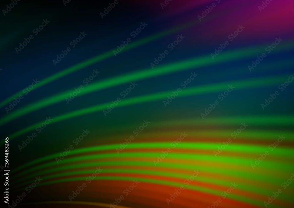 Obraz premium Dark Multicolor, Rainbow vector modern elegant background. Creative illustration in halftone style with gradient. A completely new design for your business.