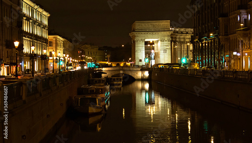 Petersburg, night Petersburg, the Neva river,