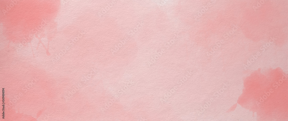 beautiful hues of rose pink and vintage yellow in hand painted watercolor background design with paint bleed and fringing in colorful design, watercolor paper texture, pretty valentines day background