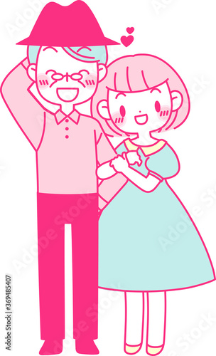 腕を組んで仲良さそうなカップル