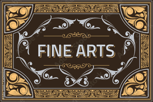 Vintage decorative ornate label design