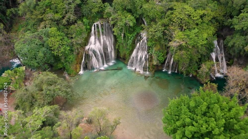 Aerial view of Tamasopo waterfalls in San Luis Potosi, Mexico. photo