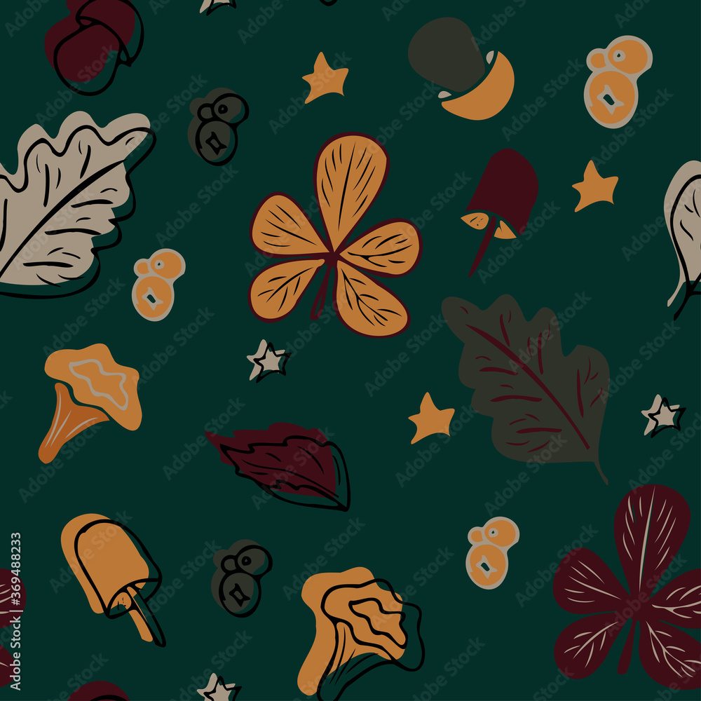 Obraz premium seamless pattern with autumn leaves