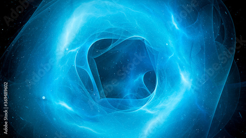 Blue glowing plasma force field photo