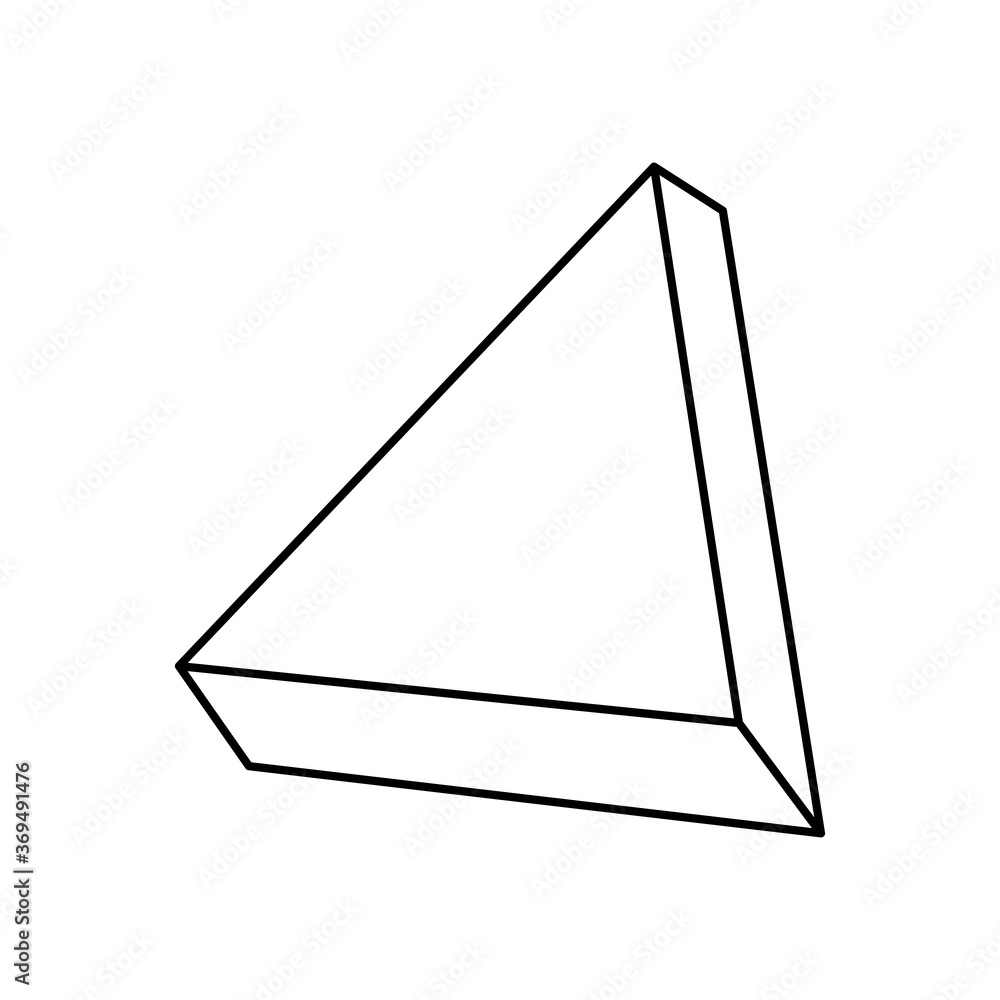 geometric shapes concept, 3d triangle icon, line style geometric shapes concept, 3d triangle icon, line style