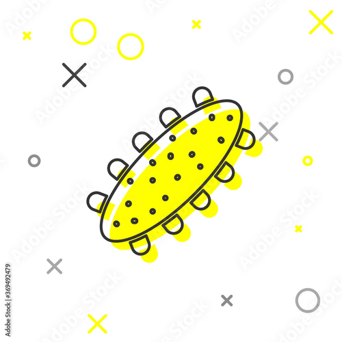 Grey line Sea cucumber icon isolated on white background. Marine food. Vector.. photo