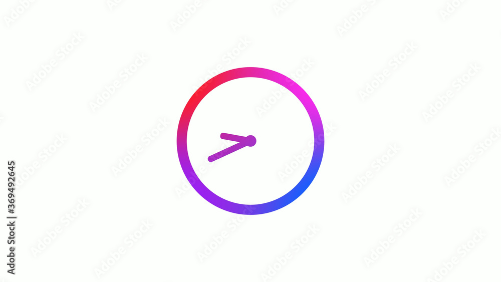 4 color gradient counting down clock icon on white background 4 color gradient counting down clock icon on white background