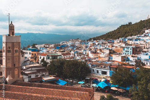 View of Chefchaouen city from Kasbah tower, Morocco © Ipek Morel