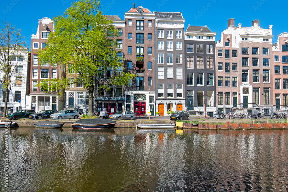 City scenic from Amsterdam at the Prinsengracht in the Netherlands