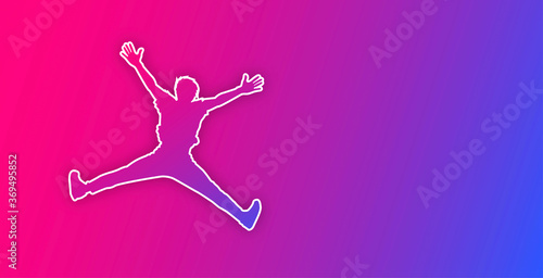 sagoma, salto, silhouette, felicità, gioia	
