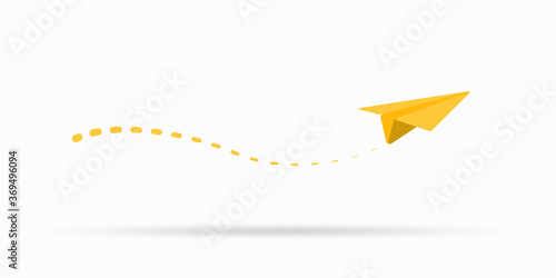 Paper air plane flying vector illustration