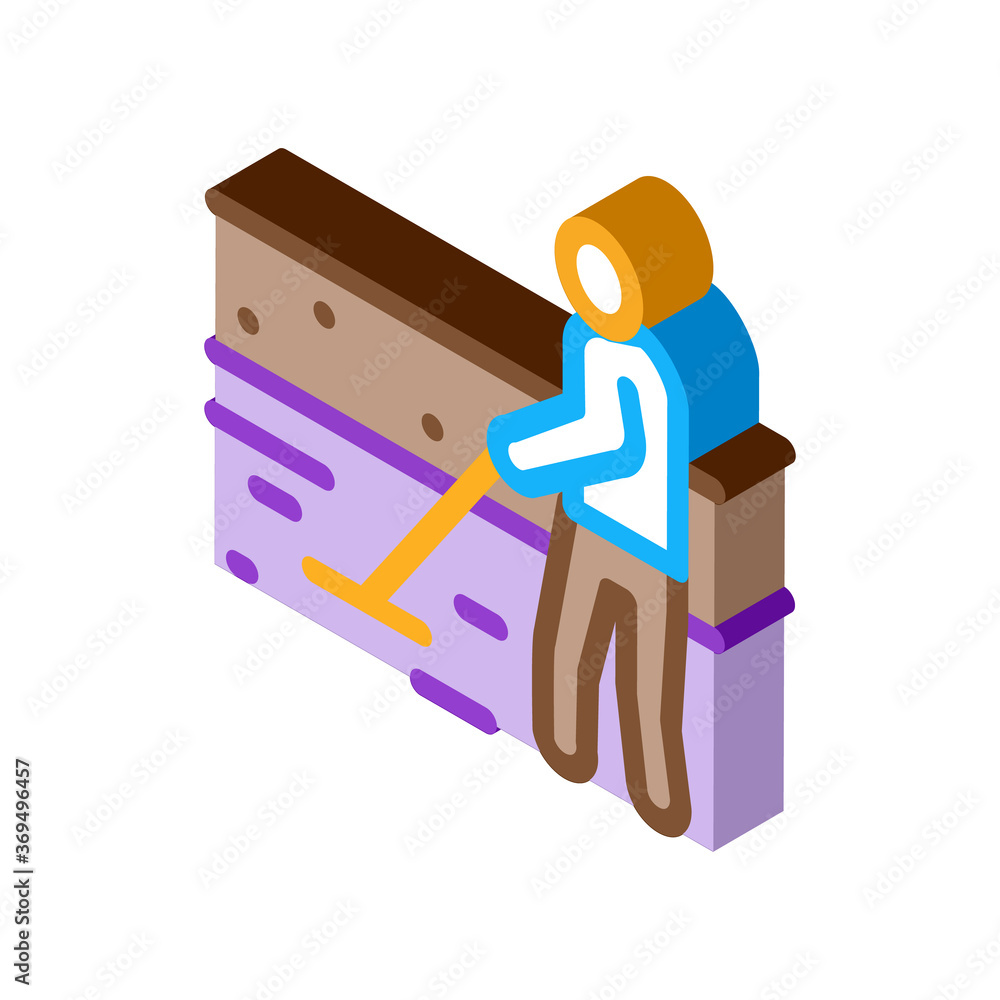 house foundation laying icon vector. isometric house foundation laying sign. color isolated symbol illustration house foundation laying icon vector. isometric house foundation laying sign. color isolated symbol illustration