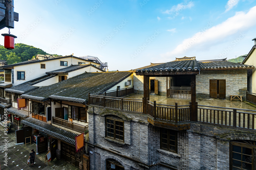 Streets of Nanshan ancient town in Chongqing, China