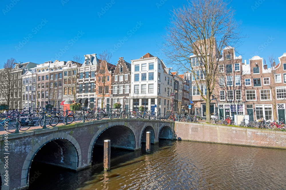 City scenic from Amsterdam at the Herengracht in the Netherlands