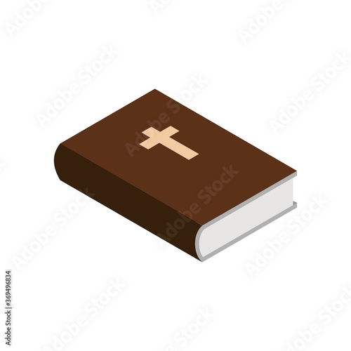 Bible Isometric Flat Icon Illustration Isolated in White