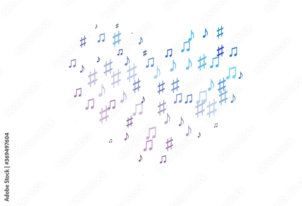 Light Blue, Red vector background with music symbols. Light Blue, Red vector background with music symbols.