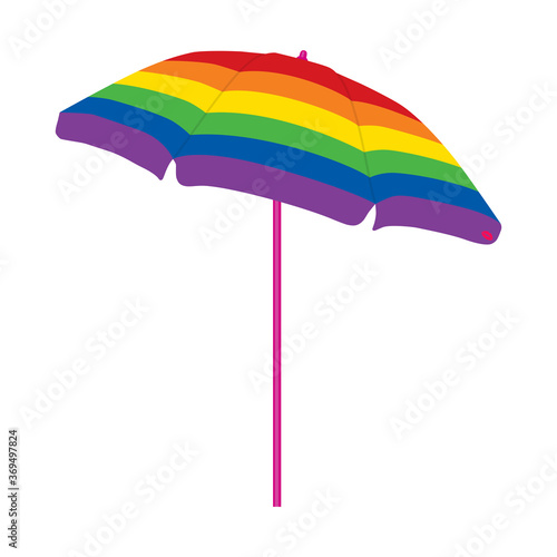 LGBT symbols. Beach umbrella, icon. Vector illustration on a white background.