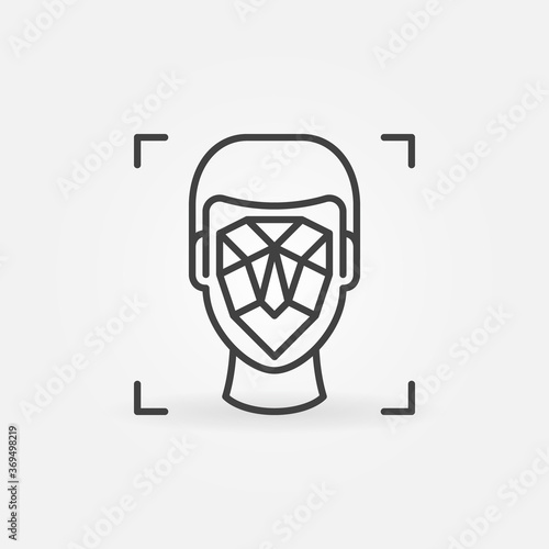 Man Face Swap or Facial Recognition Technology vector concept icon or sign in outline style