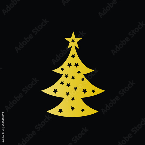 gold christmas tree