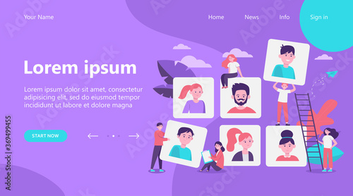 Talent choice concept. Employers looking for candidates for job interview. Managers working with customers. Vector illustration for recruit agency, career, audience topics