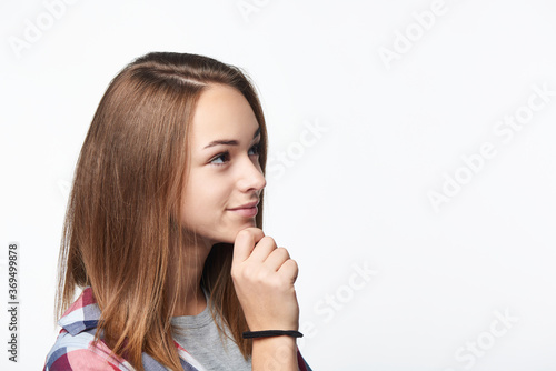 Portrait of smiling teen girl looking at camera