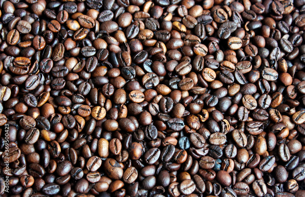 Obraz premium Coffee background. Roasted coffee background.