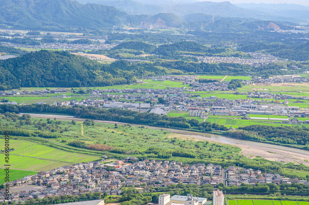 滋賀県の三上山からの眺め
