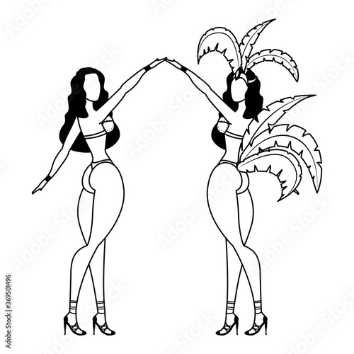 garotas brazilian dancers characters icon