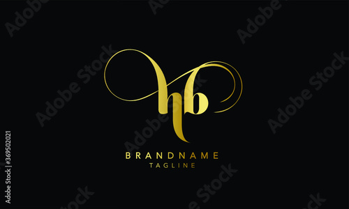 Alphabet letters Initials Monogram logo HB, BH, H and B
