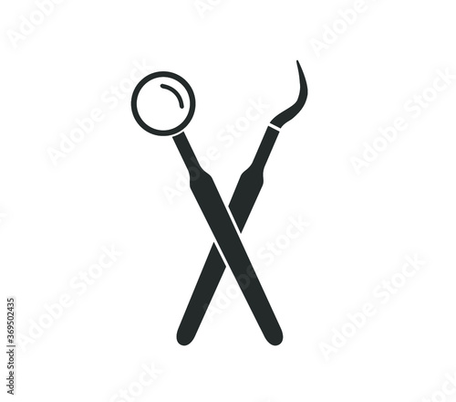 Dental instruments vector design.  Dentist tools vector logo illustration.  dentist logo. 
