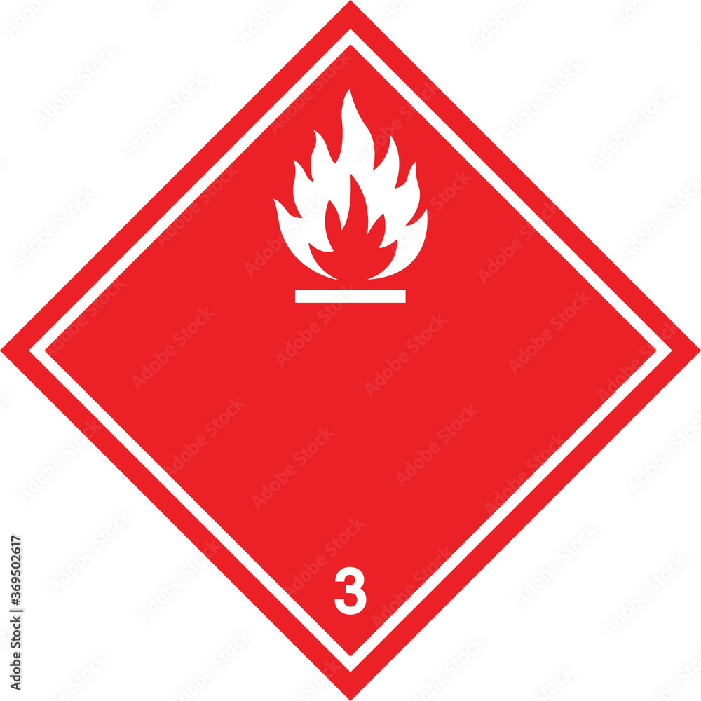 Flammable transport hazard sign and symbol Flammable transport hazard sign and symbol