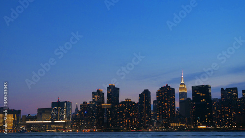 landscape of manhattan midtown night time 