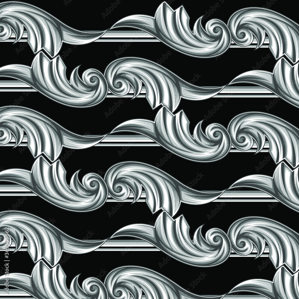Fototapeta premium Metal Ornamental Romanesque is a ornament with Silver coloured of ornament of ethnical building on romanesque age. this file is isolated, you can download and use it for any needed.