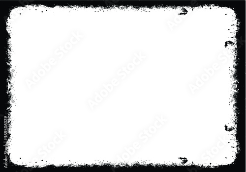 Set of Grunge Black and White Frames . textured rectangles for image