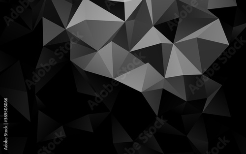 Dark Silver  Gray vector triangle mosaic template. Colorful illustration in Origami style with gradient.  Brand new style for your business design.