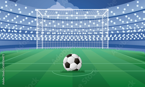 soccer sport emblem poster with balloon in penalty point