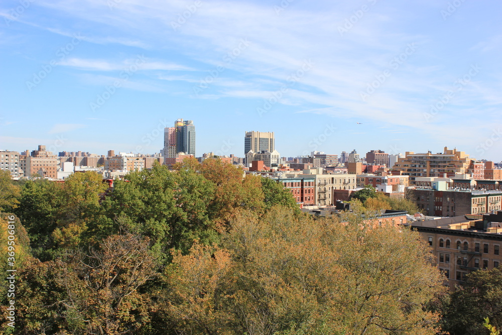 Panorama of the city of Harlem New York