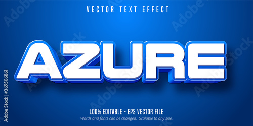 Azure text, blue color editable text effect